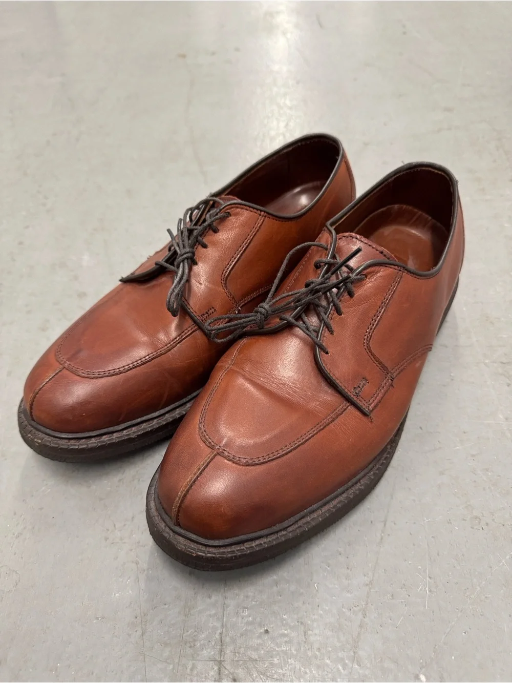 Allen Edmonds Comfort Orthotic Split Toe Brown Derby Oxford Shoes 9D